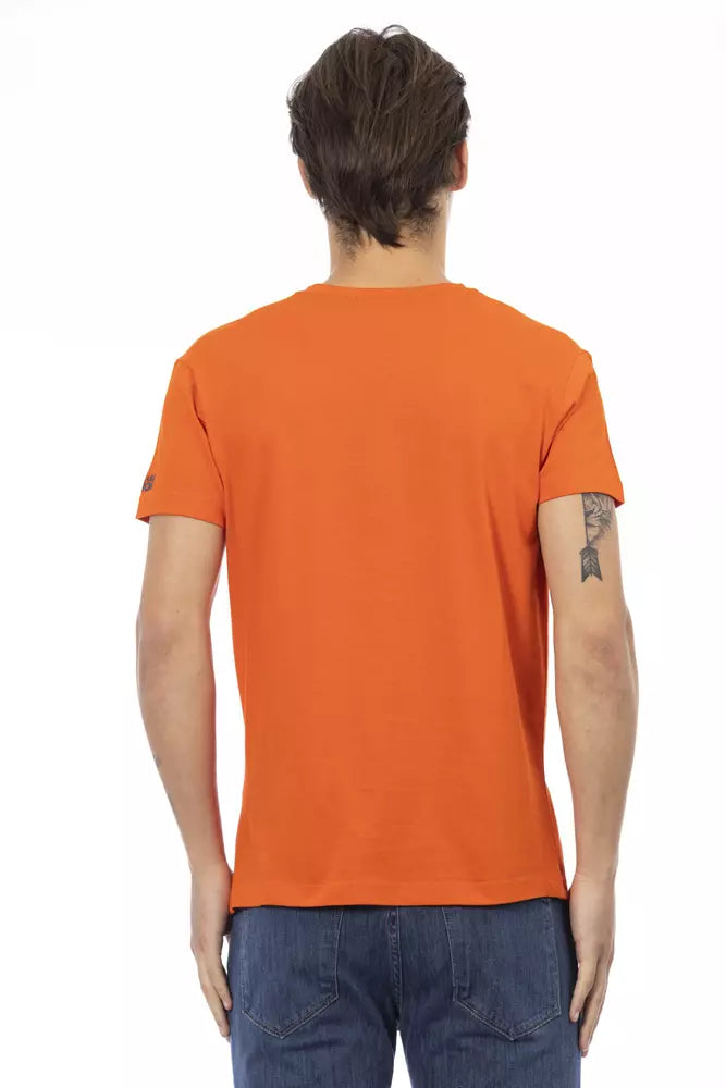 Orange Cotton Men T-Shirt Trussardi Action