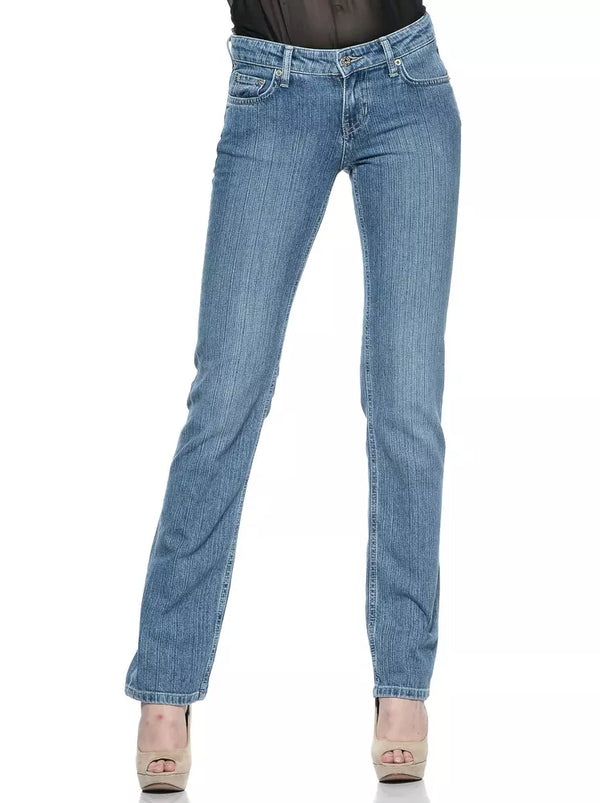 Light Blue Cotton Women Jeans Ungaro Fever