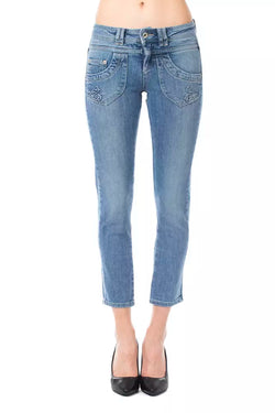 Light Blue Cotton Women Jeans Ungaro Fever