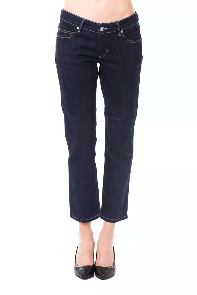 Blue Cotton Women Capri Jeans Ungaro Fever