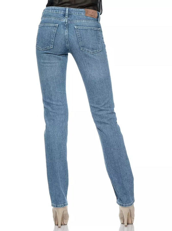 Light Blue Cotton Women Jeans Ungaro Fever