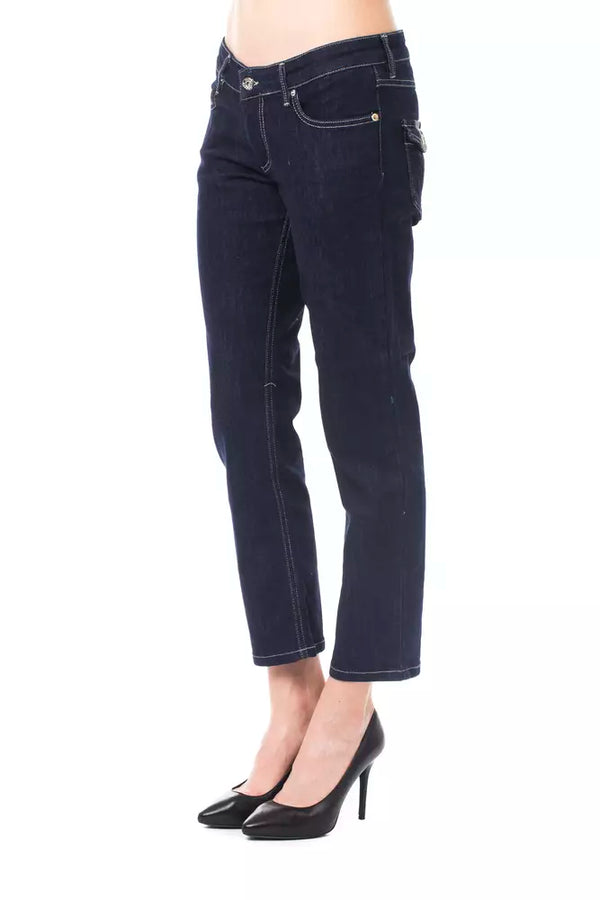 Blue Cotton Women Capri Jeans Ungaro Fever