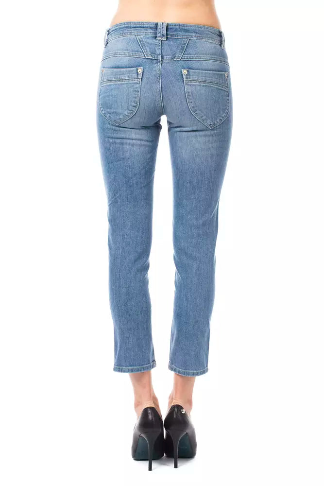 Light Blue Cotton Women Jeans Ungaro Fever