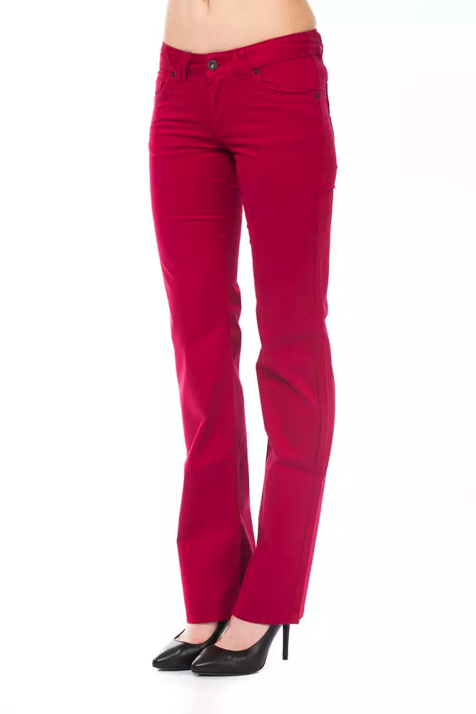 Red Cotton Women Pants Ungaro Fever