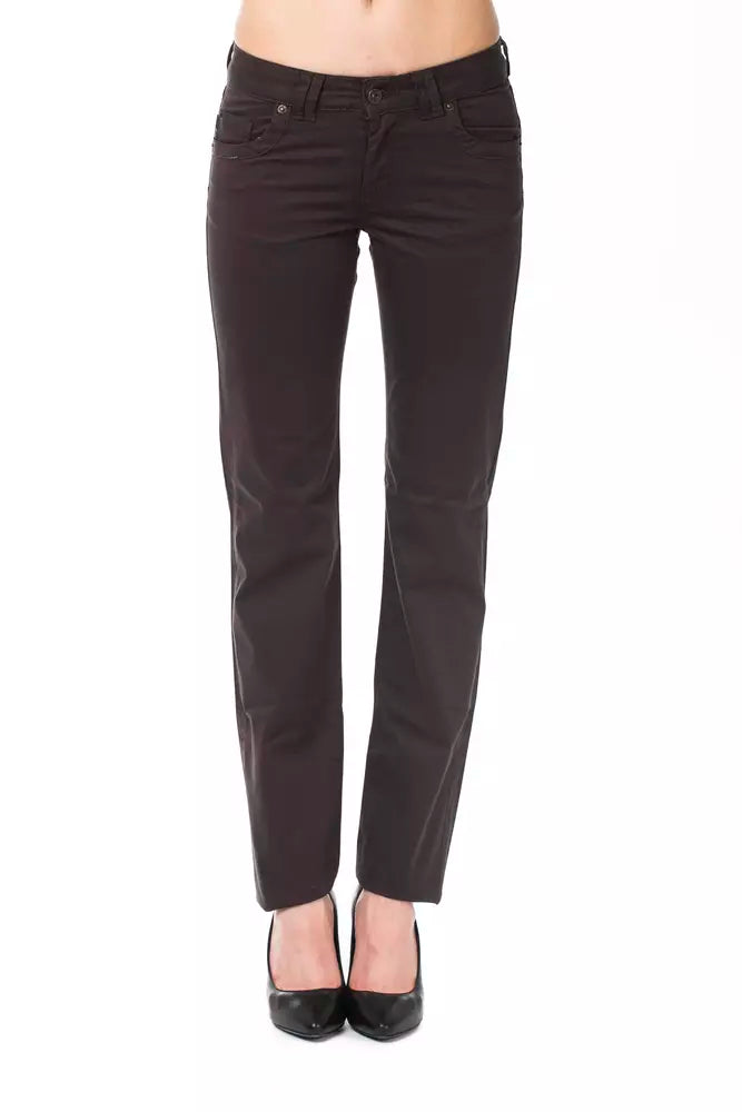 Brown Cotton Women Pants Ungaro Fever