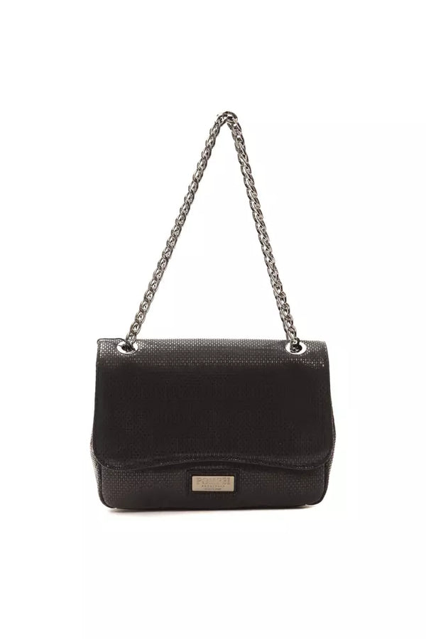 Black Leather Women Crossbody Bag Pompei Donatella