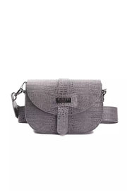 Gray Leather Women Crossbody Bag Pompei Donatella