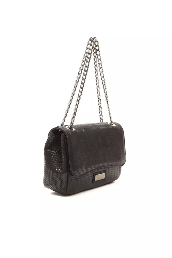 Black Leather Women Crossbody Bag Pompei Donatella