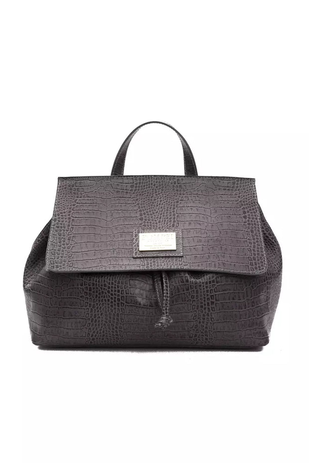 Gray Leather Women Handbag Pompei Donatella