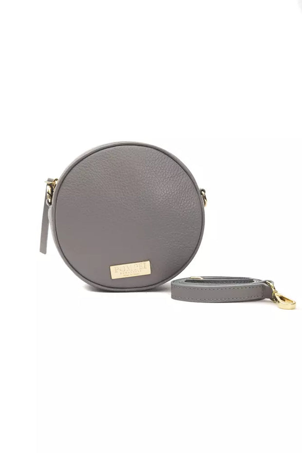 Gray Leather Women Crossbody Bag Pompei Donatella