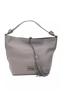 Gray Leather Women Shoulder Bag Pompei Donatella