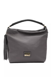 Gray Leather Women Shoulder Bag Pompei Donatella