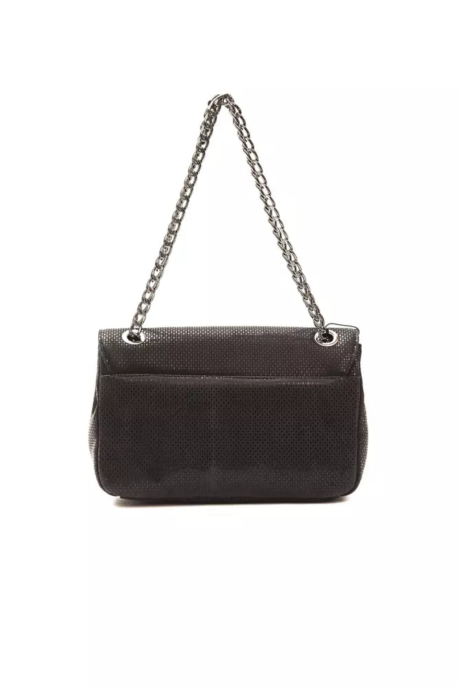 Black Leather Women Crossbody Bag Pompei Donatella