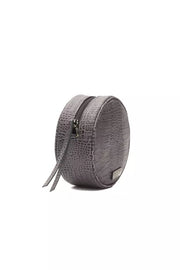 Gray Leather Women Crossbody Bag Pompei Donatella