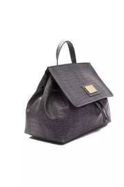 Gray Leather Women Handbag Pompei Donatella