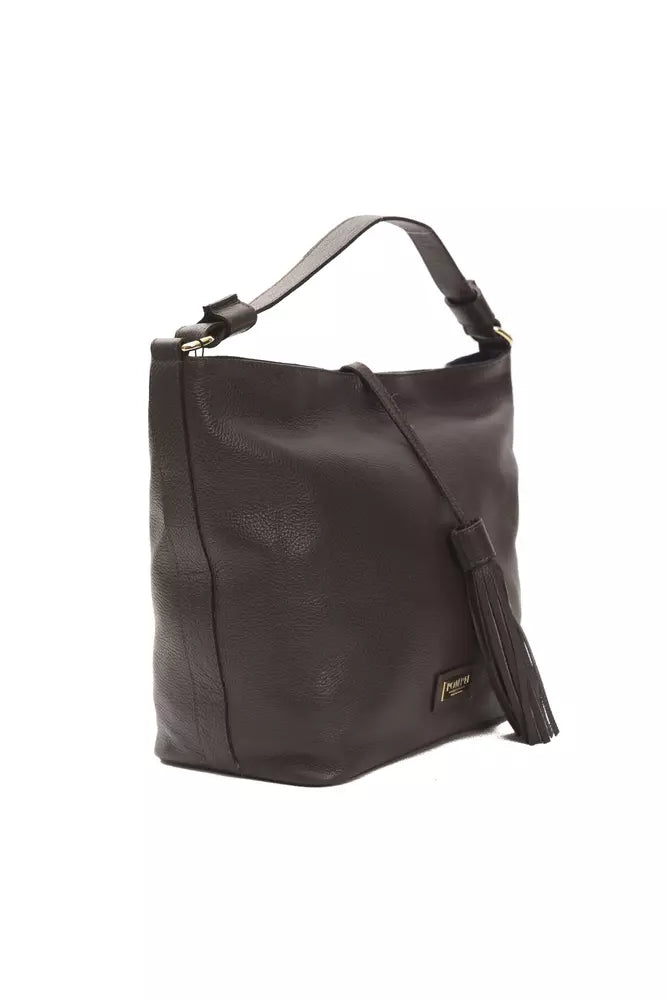 Brown Leather Women Shoulder Bag Pompei Donatella