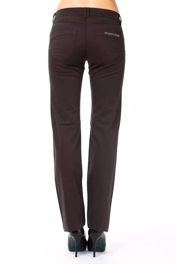 Brown Cotton Women Pants Ungaro Fever