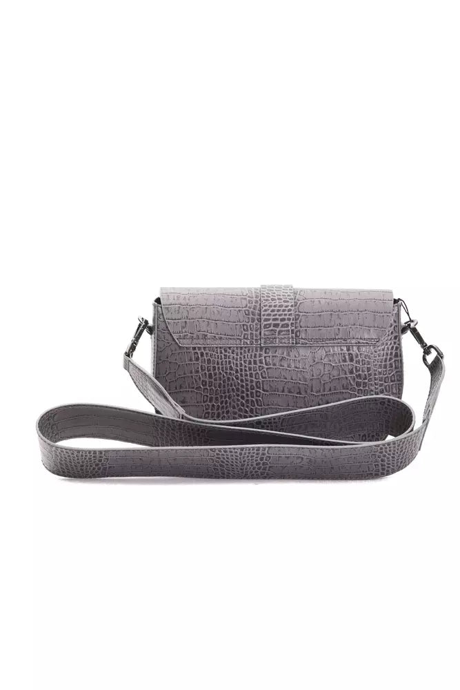 Gray Leather Women Crossbody Bag Pompei Donatella