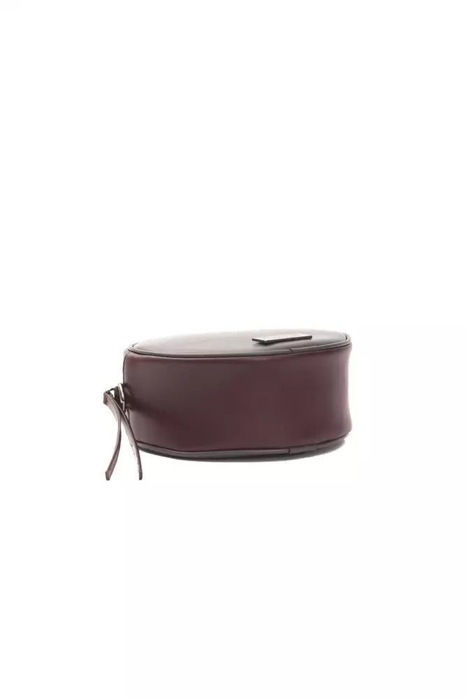 Chic Burgundy Small Oval Crossbody Bag Pompei Donatella