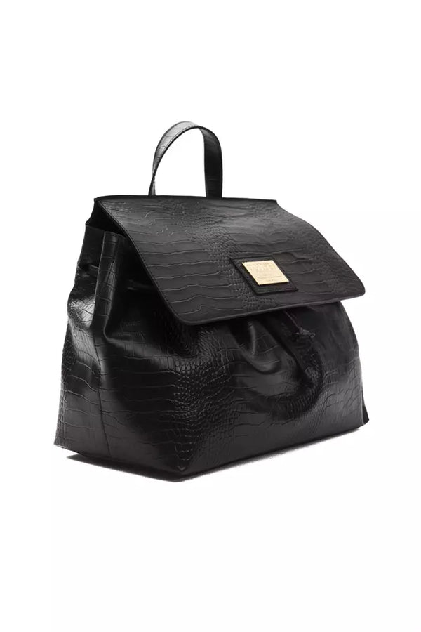 Black Leather Women Handbag Pompei Donatella