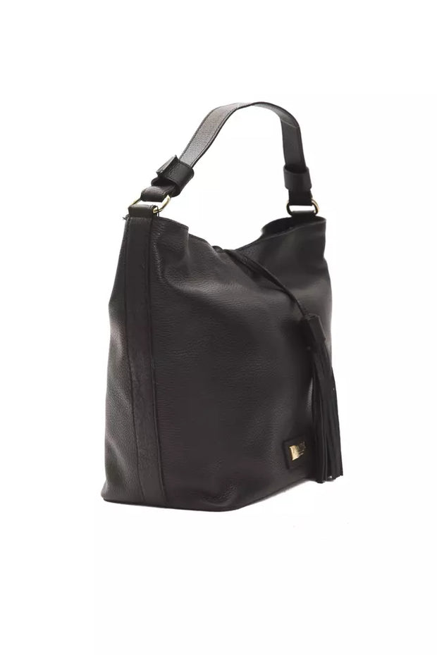 Black Leather Women Shoulder Bag Pompei Donatella