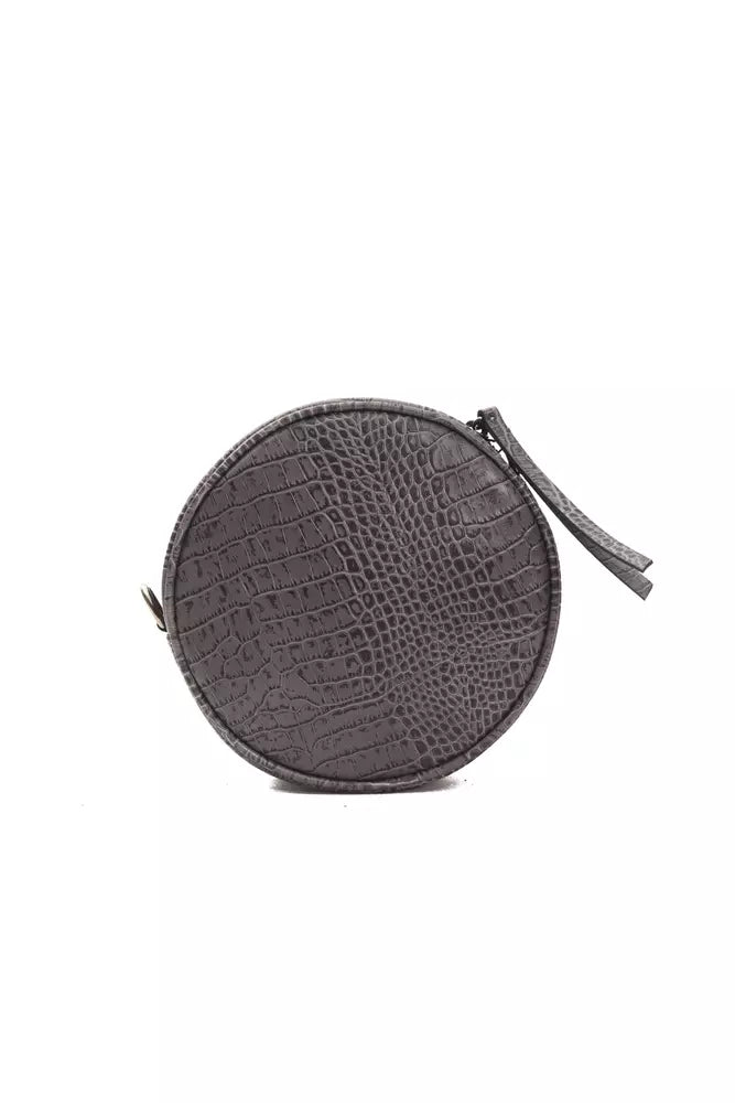 Gray Leather Women Crossbody Bag Pompei Donatella