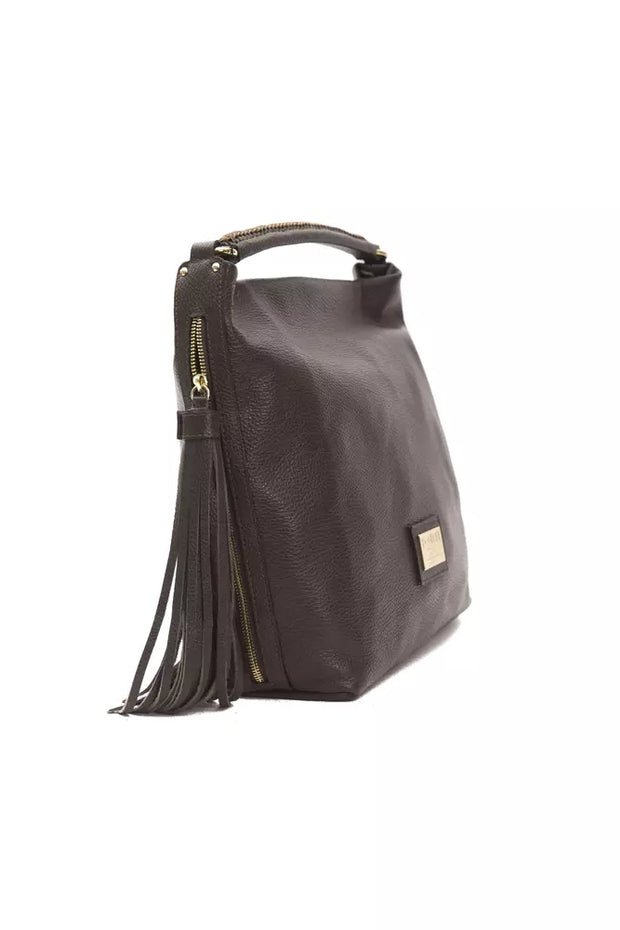 Brown Leather Women Shoulder Bag Pompei Donatella