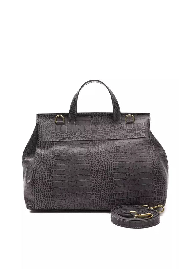 Gray Leather Women Handbag Pompei Donatella