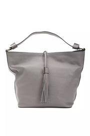 Gray Leather Women Shoulder Bag Pompei Donatella