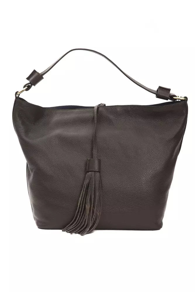 Brown Leather Women Shoulder Bag Pompei Donatella