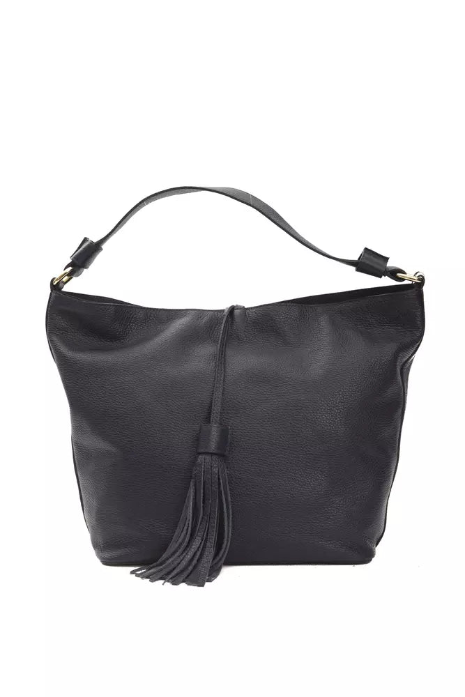 Gray Leather Women Shoulder Bag Pompei Donatella