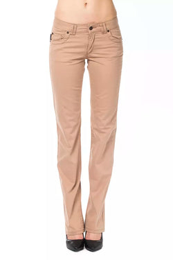 Beige Cotton Women Pant Ungaro Fever