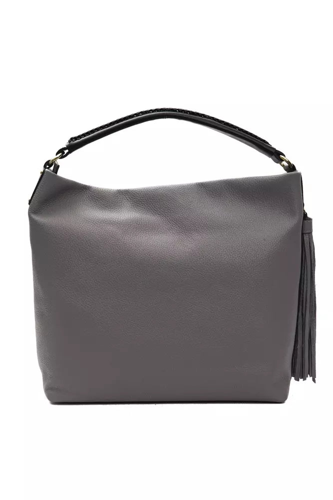 Gray Leather Women Shoulder Bag Pompei Donatella