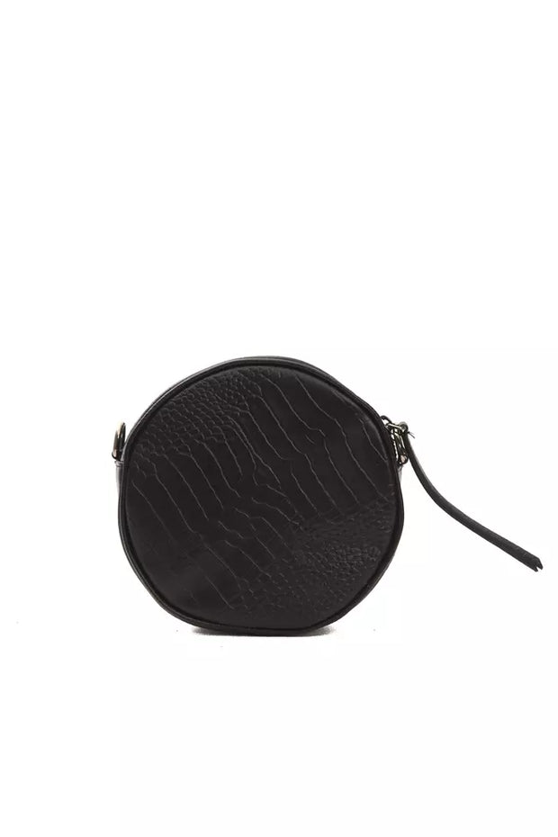 Black Leather Women Crossbody Bag Pompei Donatella