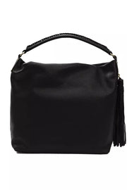 Black Leather Women Shoulder Bag Pompei Donatella