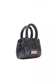 Blue Leather Women Handbag Pompei Donatella