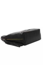 Black Leather Women Shoulder Bag Pompei Donatella