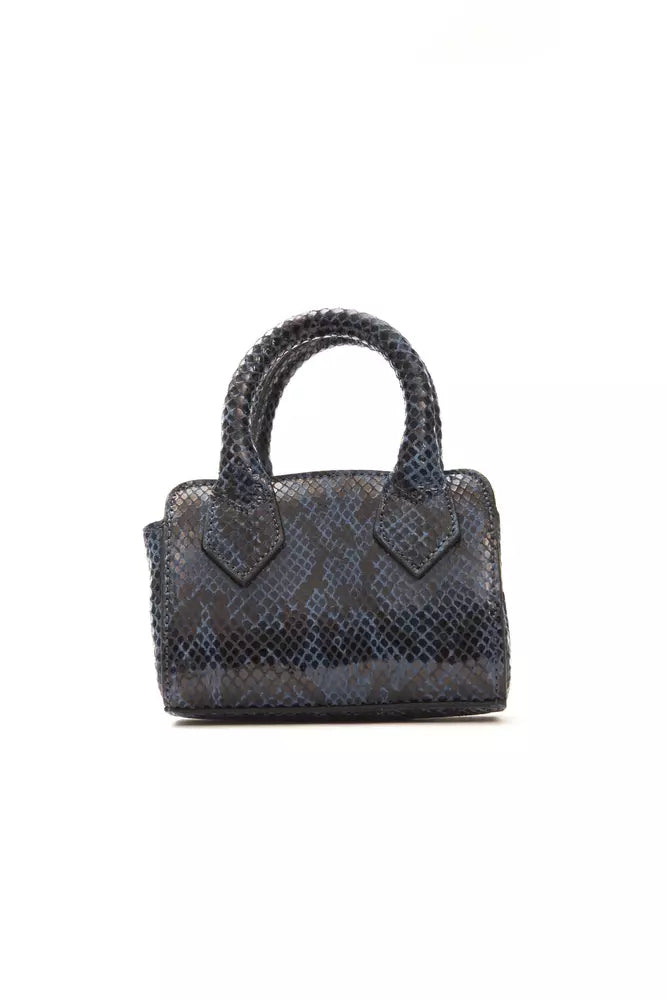 Blue Leather Women Handbag Pompei Donatella