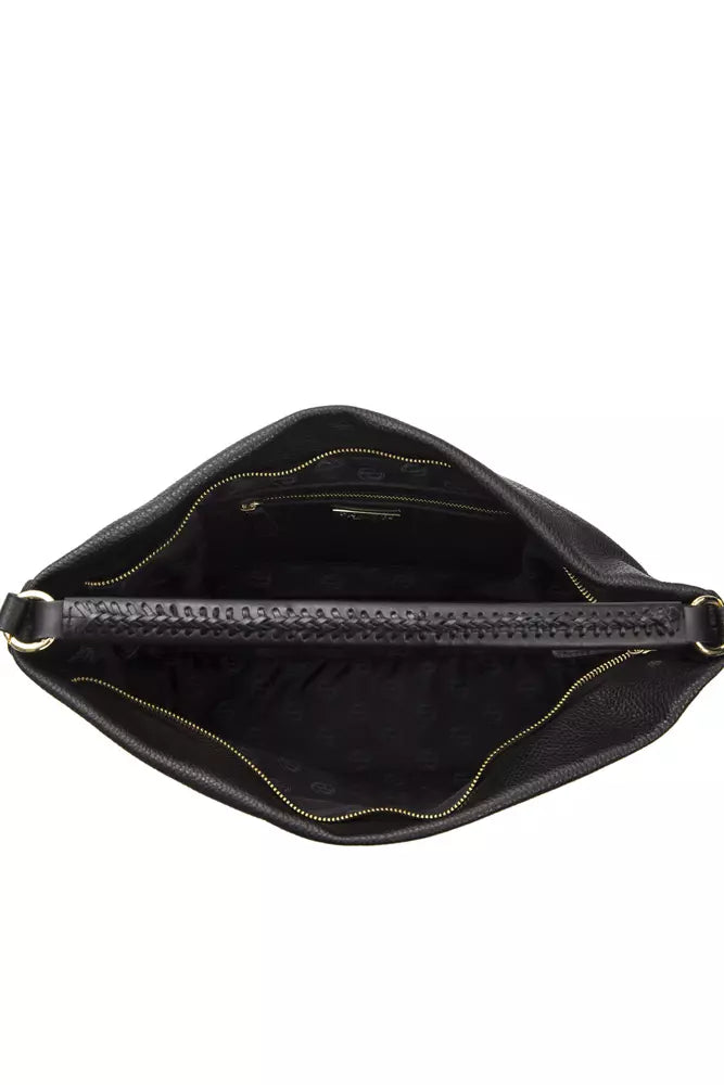 Black Leather Women Shoulder Bag Pompei Donatella