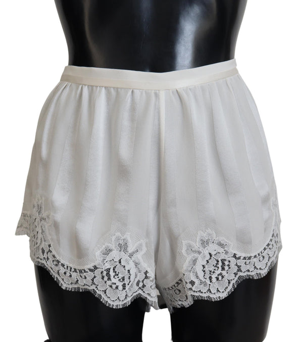 Elegant White Lace Lingerie Shorts Dolce & Gabbana