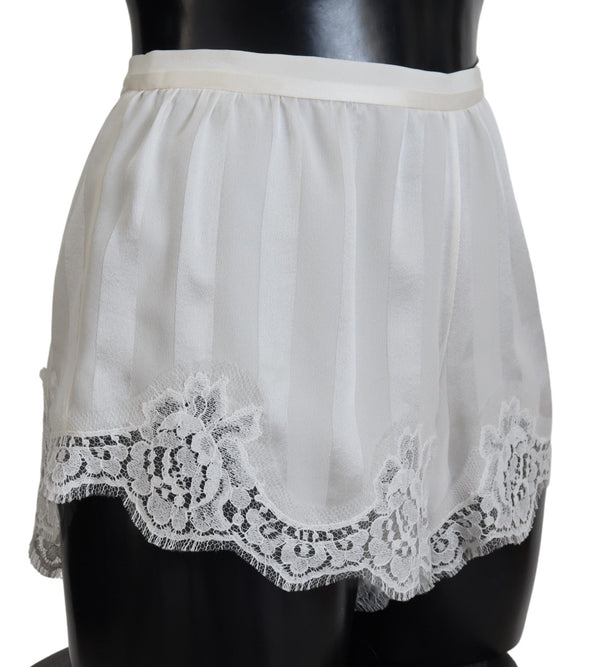 Elegant White Lace Lingerie Shorts Dolce & Gabbana