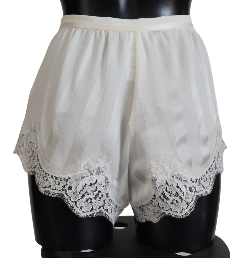 Elegant White Lace Lingerie Shorts Dolce & Gabbana