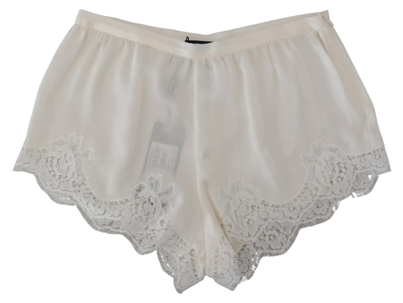 Elegant White Lace Lingerie Shorts Dolce & Gabbana