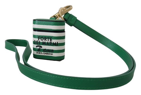 Elegant Leather Airpods Case - Lush Green Dolce & Gabbana