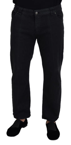 Elegant Black Mainline Cotton Jeans John Galliano