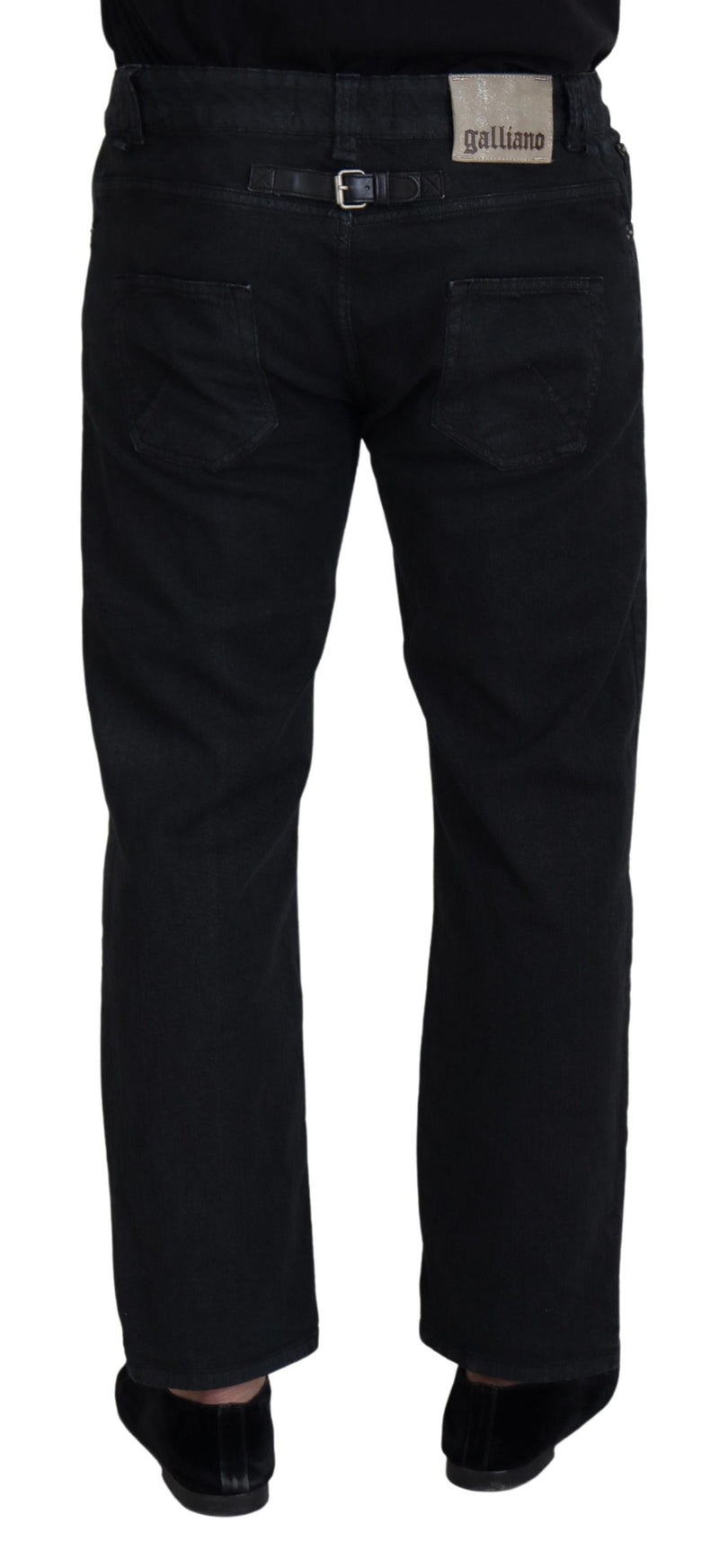 Elegant Black Mainline Cotton Jeans John Galliano