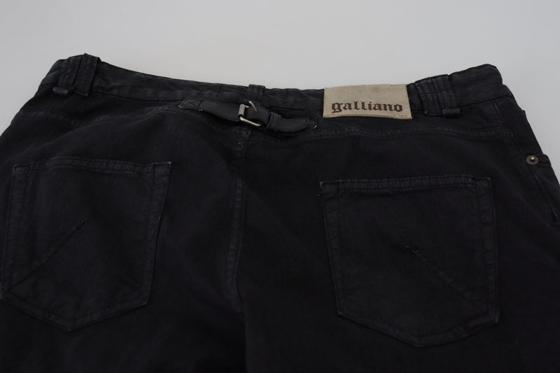 Elegant Black Mainline Cotton Jeans John Galliano