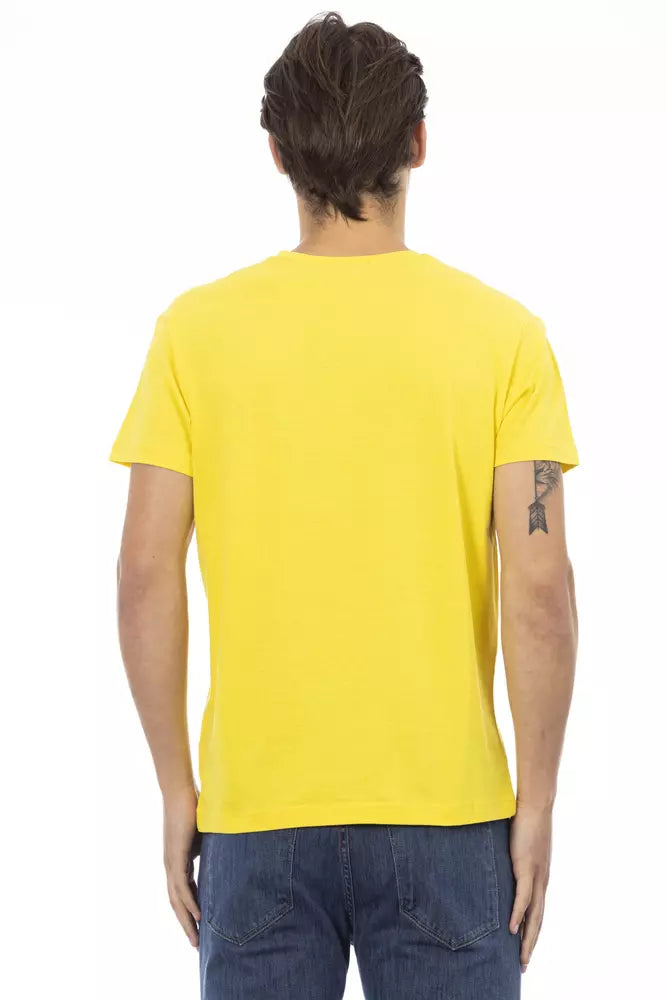 Yellow Cotton Men T-Shirt Trussardi Action
