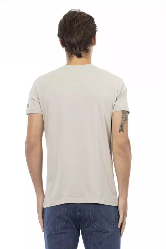 Beige Cotton Men T-Shirt Trussardi Action