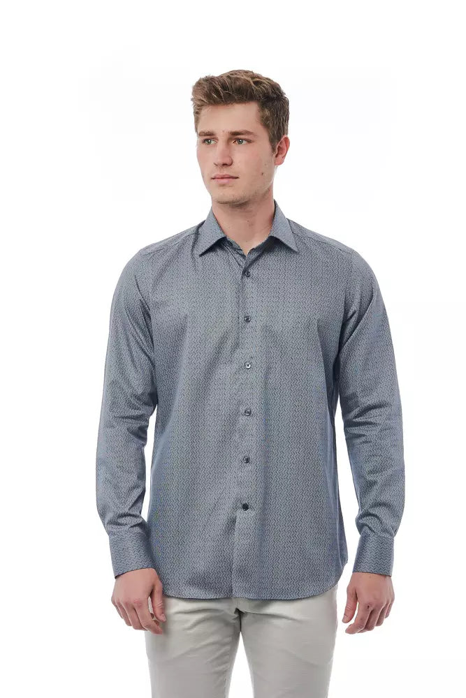 Black Cotton Men Shirt Bagutta
